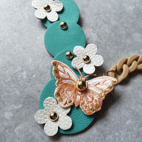 Butterfly Garden Asymmetrical Necklace (BRIGHT JADE)
