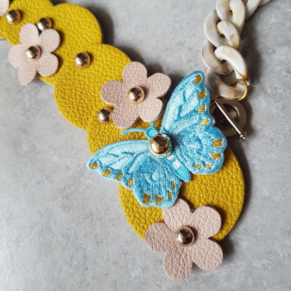 Butterfly Garden Asymmetrical Necklace (LEMON)