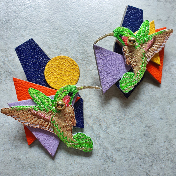 Hummingbird Asymmetrical Shard Megastuds (INDIGO)