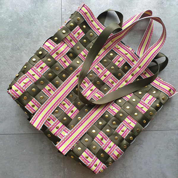 Whitney Weekend Woven Tote (OLIVE CANDY)